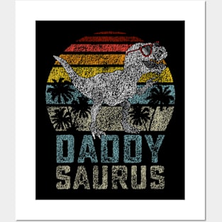 Daddysaurus T Rex Dinosaur Daddy Saurus Family Matching Posters and Art